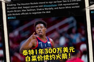 这真是白菜价！名记：泰特预计1年300万美元续约火箭🚀🚀